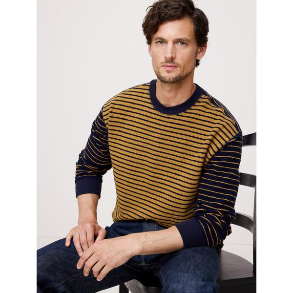 tシャツ ミックス ストライプ リラックス ジャージーTシャツ メンズ