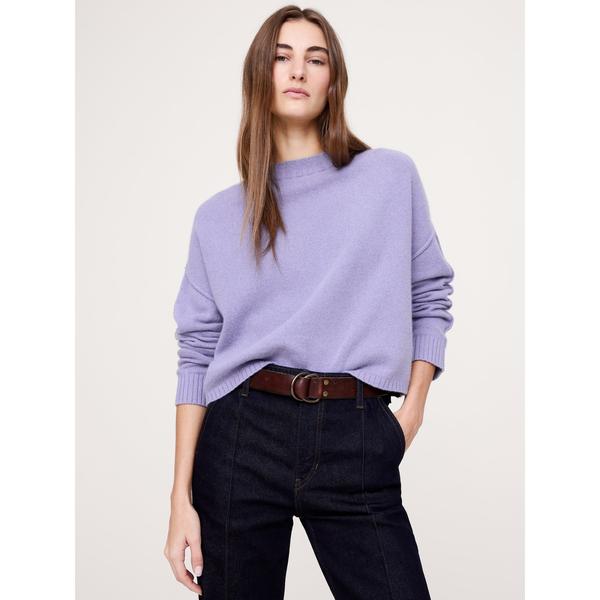 ニット セーター メリノ コットン クロップド セーター レディース