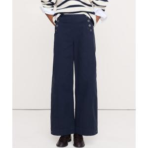 パンツ ハイライズ ストレッチキャンバス セーラーパンツ レディース