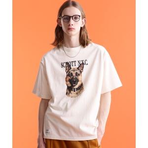 「schott」 半袖Tシャツ M オフホワイト メンズ