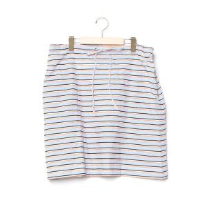 「JIL SANDER NAVY」 ボーダー柄スカート 36 ブルー レディース