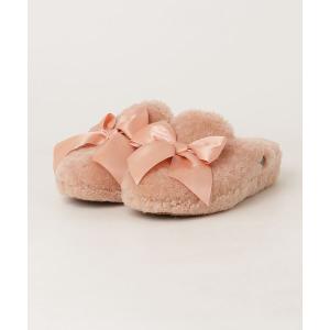 「UGG」 リボンフラットサンダル 22cm ピンク レディース