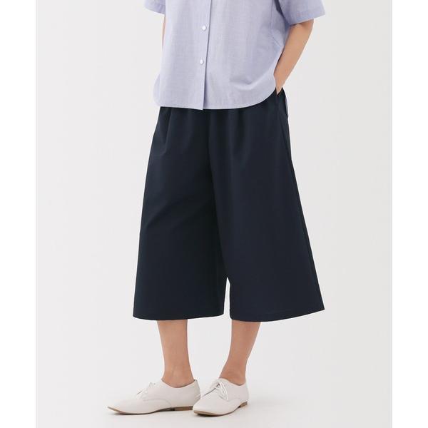 「無印良品」 クロップドパンツ M ネイビー レディース