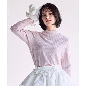 tシャツ ロゴタートルリブトップス レディース