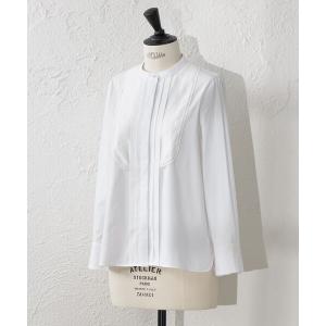 ブラウス シャツ 「ATELIER COLLECTION」 ストレッチブロードビブヨークブラウス レディース