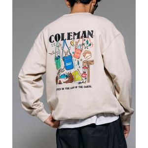tシャツ Coleman/コールマン 別注 バックプリント スピンドル クルーネックスウェット メンズ