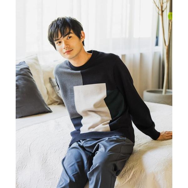 セーター ニット メルティ切り替えプルオーバー/524517 メンズ