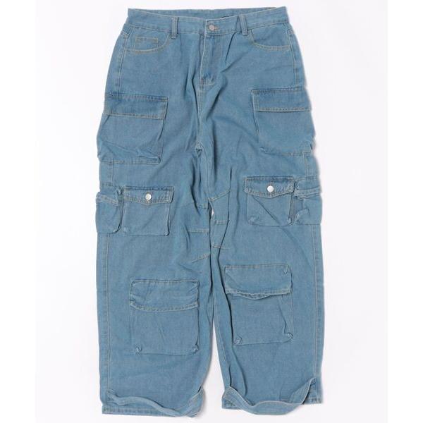 ジーンズ 「マルチポケット バギーカーゴデニムパンツ」 メンズ レディース
