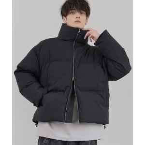 ダウンジャケット ダウン 「600フィルパワー」 ルーズシルエットスタンドネック中綿ショートジャケット メンズ レディース