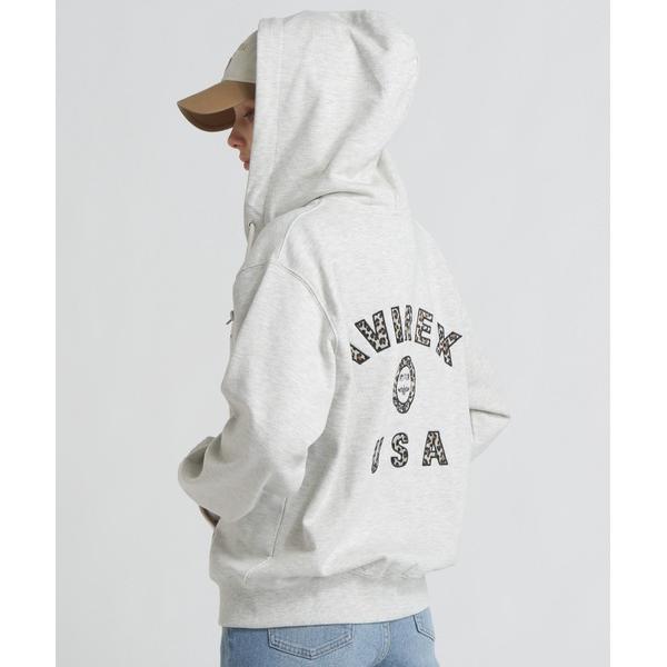 パーカー 「取扱店限定アイテム」LEOPARD VARSITY LOGO PARKA レディース