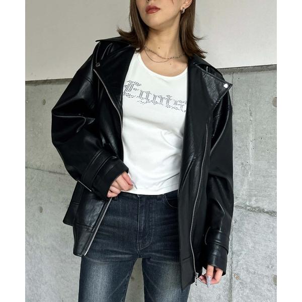 レザージャケット ライダース Backタックライダースジャケット レディース