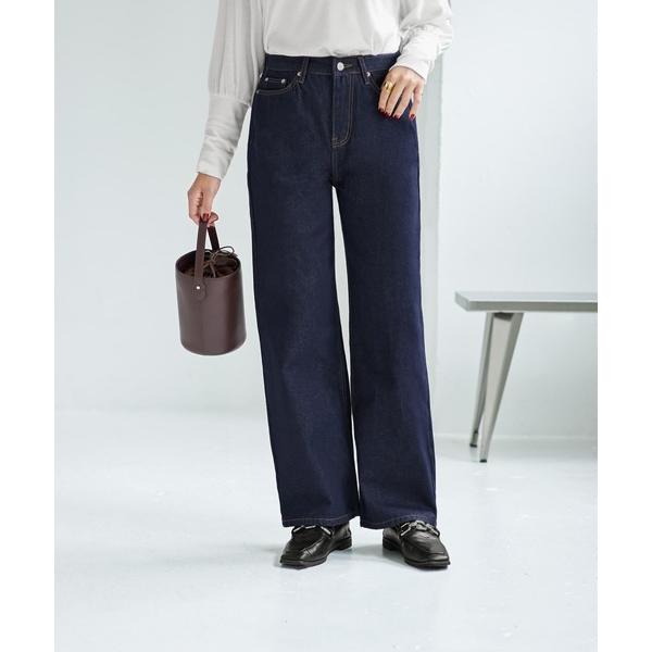 ジーンズ デニム デニムパンツ ネイビーボーイズストレートデニム レディース