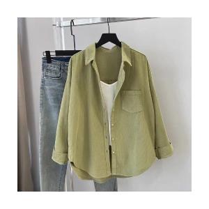 ブラウス シャツ ルーズシルエットコーデュロイシャツ レディース