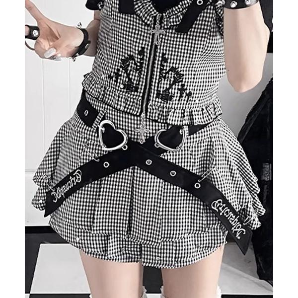 スカート A'GEM/9 × .kom「TricuspidC/トライカスピッドシー」クロスハートベル...