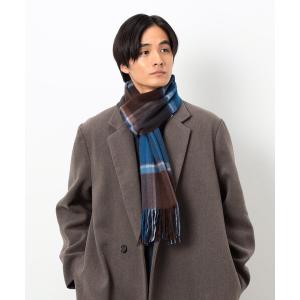 マフラー ファインウール チェック柄 マフラー メンズ