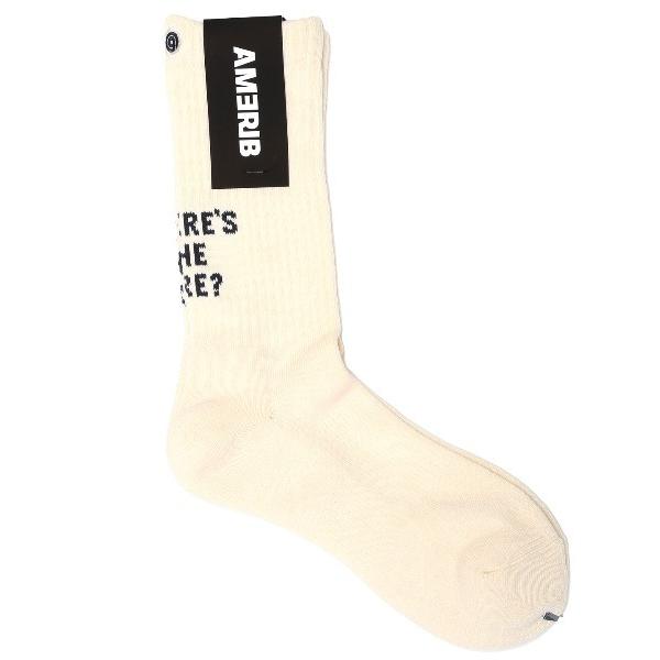 靴下 AMERIB(アメリブ)バックロゴクルーソックス メンズ レディース