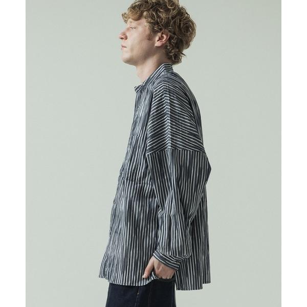 シャツ 「SLICK/スリック」Check / Stripe Tuck Jaquard Band C...
