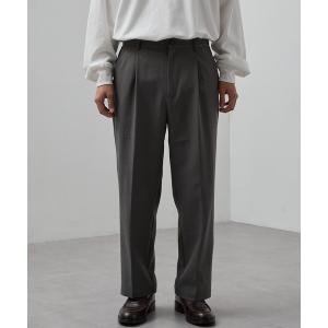 スラックス 「SLICK/スリック」Double Cloth One Tuck Tapered Pants/ダブルフェイスポリエステルツイルワンタック