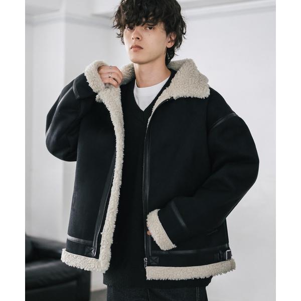 ブルゾン アウター オーバーサイズ B-3フェイクムートン2WAY裏ボアブルゾン メンズ レディース