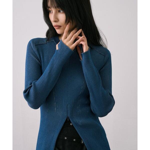 ニット セーター センタースリットRIBプルオーバー｜ウォッシャブル/オフィスカジュアル/細見え/春...