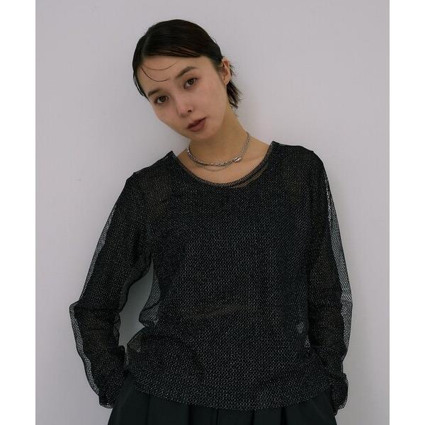 tシャツ Lame Mesh ＆ Tule Top｜ウォッシャブル/オケージョン/レイヤード/シアー...