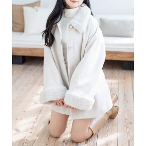 コート アウター ベルト付きミドルファーコート「大人 フェミニン 上品」「再入荷」 レディース