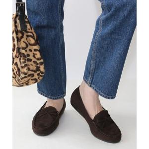 デッキシューズ モカシン スエードリボンモカシン「低反発スポンジ入り」 レディース