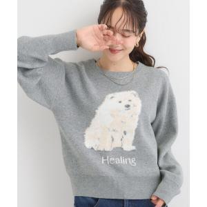 ニット セーター ふわふわアニマル ジャカードニット レディース