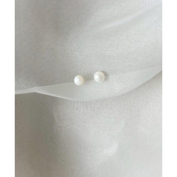 ピアス １８Ｋポスト６mmパールピアス レディース