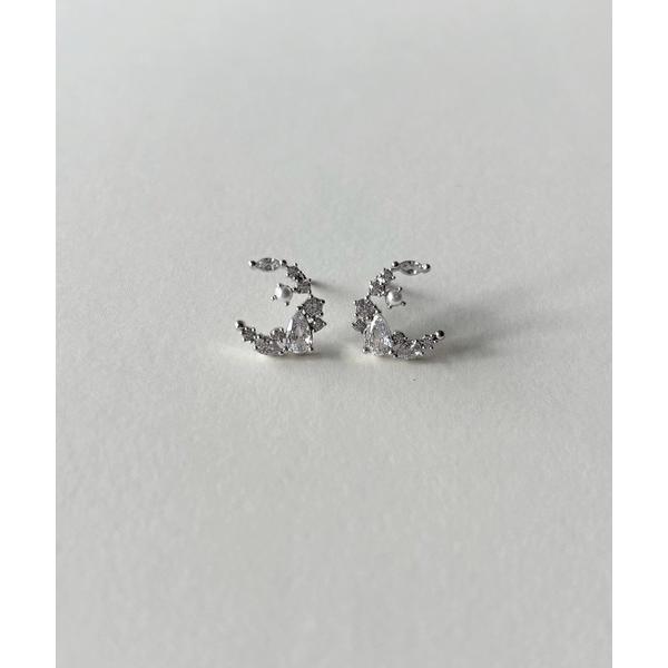 ピアス キュービックムーンパールピアス レディース