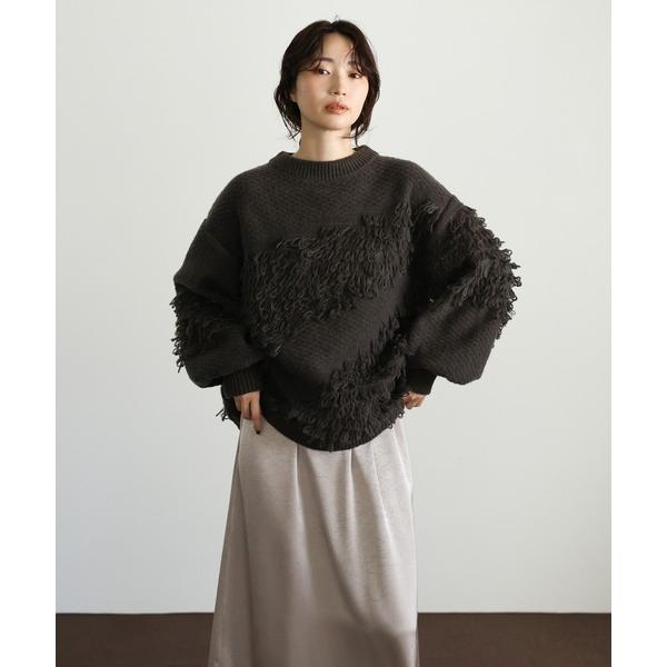 ニット セーター 「Et」Asymmetrical Loop Panel Knit レディース