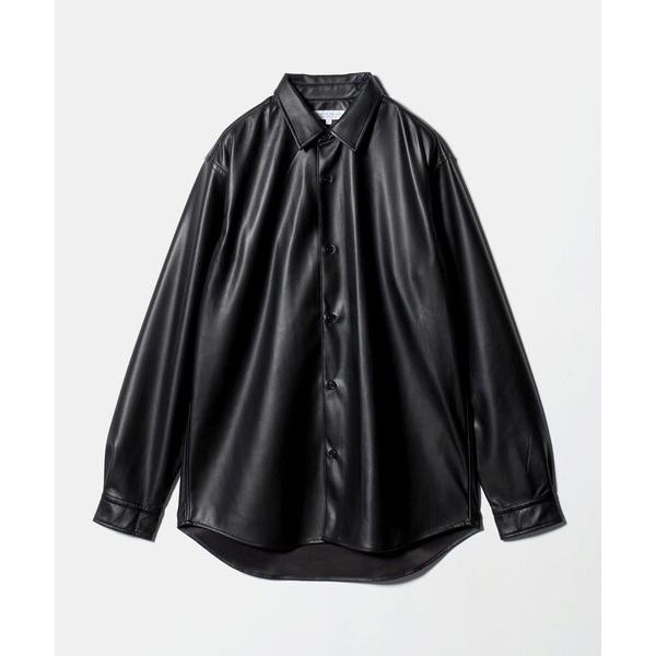 シャツ クラック レザーライク リラックスシャツ「A DAY IN THE LIFE」 メンズ