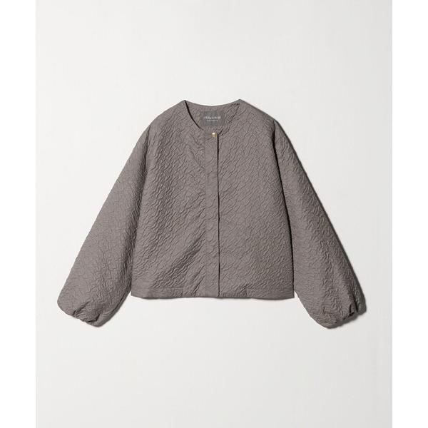 ブルゾン アウター エンボス ノーカラーブルゾン ‐ウォッシャブル‐「A DAY IN THE LI...