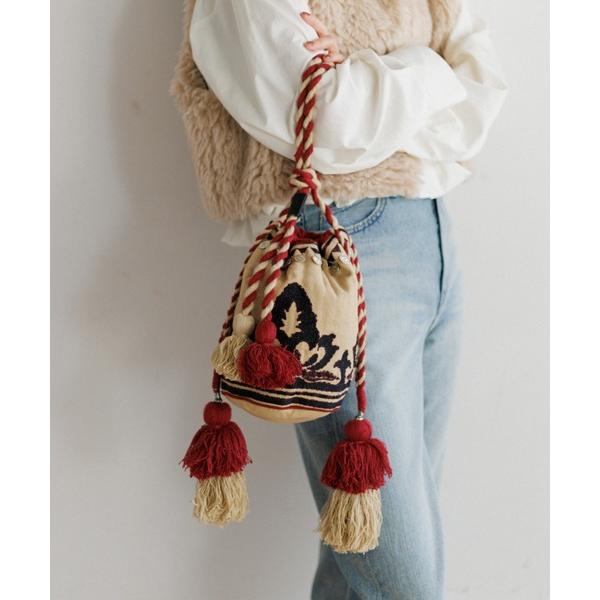 ショルダーバッグ バッグ 「MEN ， WOMEN」LEIN マティ幾何学柄刺繍ドロストバッグ レデ...