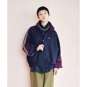 ブルゾン アウター ＦＩＬＡ　ｆｏｒ　ＭＥＤＥ１９Ｆ　大人も着られるトラックブルゾン「ネイビー×バーガンディ」 レディース