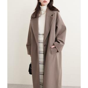 コート チェスターコート ニットモッサ袖タックチェスターコート レディース