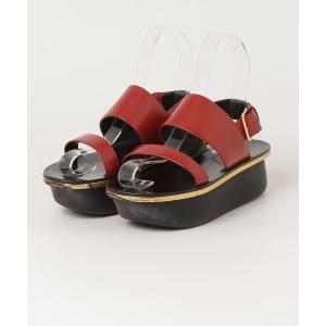 「MARNI」 フラットサンダル 37 レッド レディース
