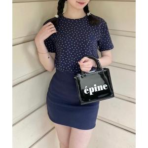 「epine」 半袖ワンピース FREE ネイビー レディース