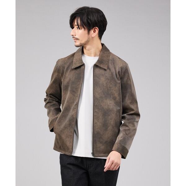 ブルゾン アウター 「ネオレザー」ヴィンテージライク ジップブルゾン メンズ レディース