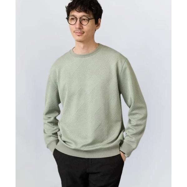 トレーナー スウェット 幾何ジャカードセミワイドシルエットプルオーバー「毛玉になりにくい/洗濯機で洗...