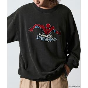 トレーナー スウェット MARVEL/マーベル/スパイダーマン/クルーネックスウェット/静電フロッキー加工 メンズ レディース