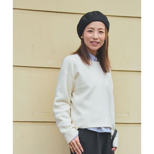 ニット セーター 低身長うめっちさんプロデュース/メルティクルーショートプルオーバーEiiS レディ...