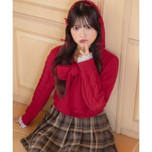 ニット セーター BIGリボンフーディーNT レディース
