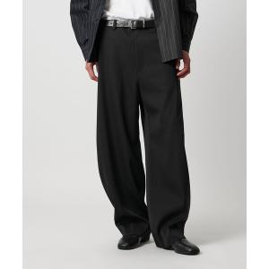 H BEAUTY&YOUTH ウール ワイドスラックス L 25SS】H BEAUTY&YOUTH ウールモヘヤ ストライプ ワイドパンツ Lサイズ