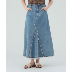 スカート カラーダメージ デニム スカートの商品画像