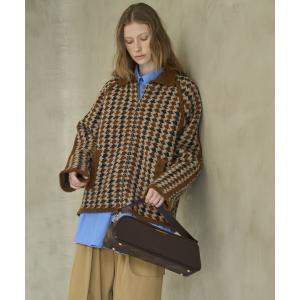 カーディガン Firsthand/ファーストハンド ウール混 ガンクラブ チェック ニット ジップ ブルゾン レディース