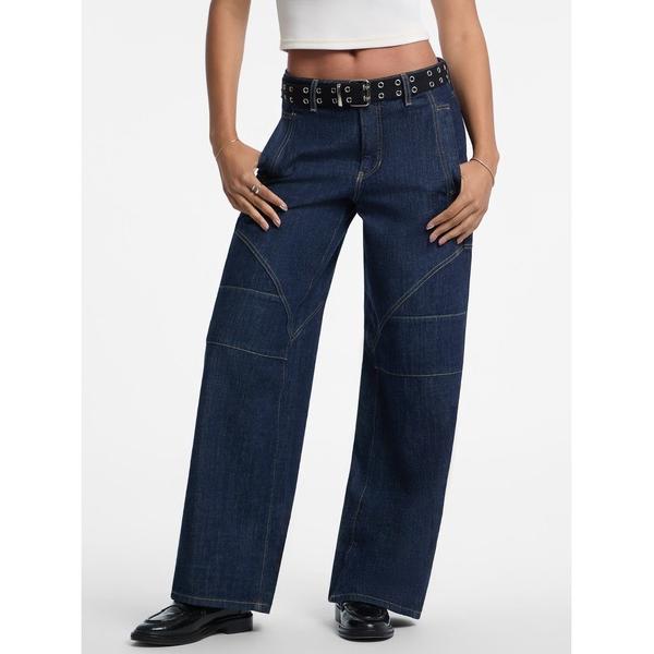 ジーンズ デニム デニムパンツ GUESS Originals Seamed Wide Leg デニ...