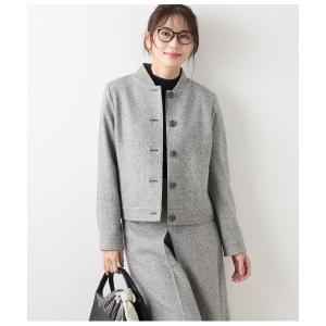 ブルゾン アウター ブロークンヘリンボーンツィード ブルゾン レディース