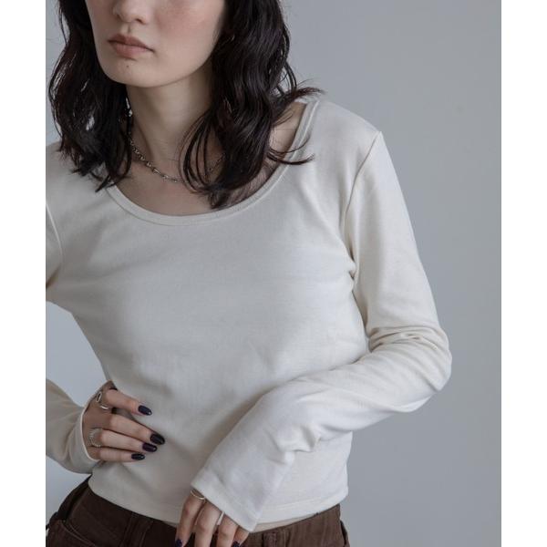 tシャツ ざっくりUネッククロップド丈トップス レディース