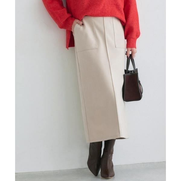 スカート カット起毛ポケットIラインスカート